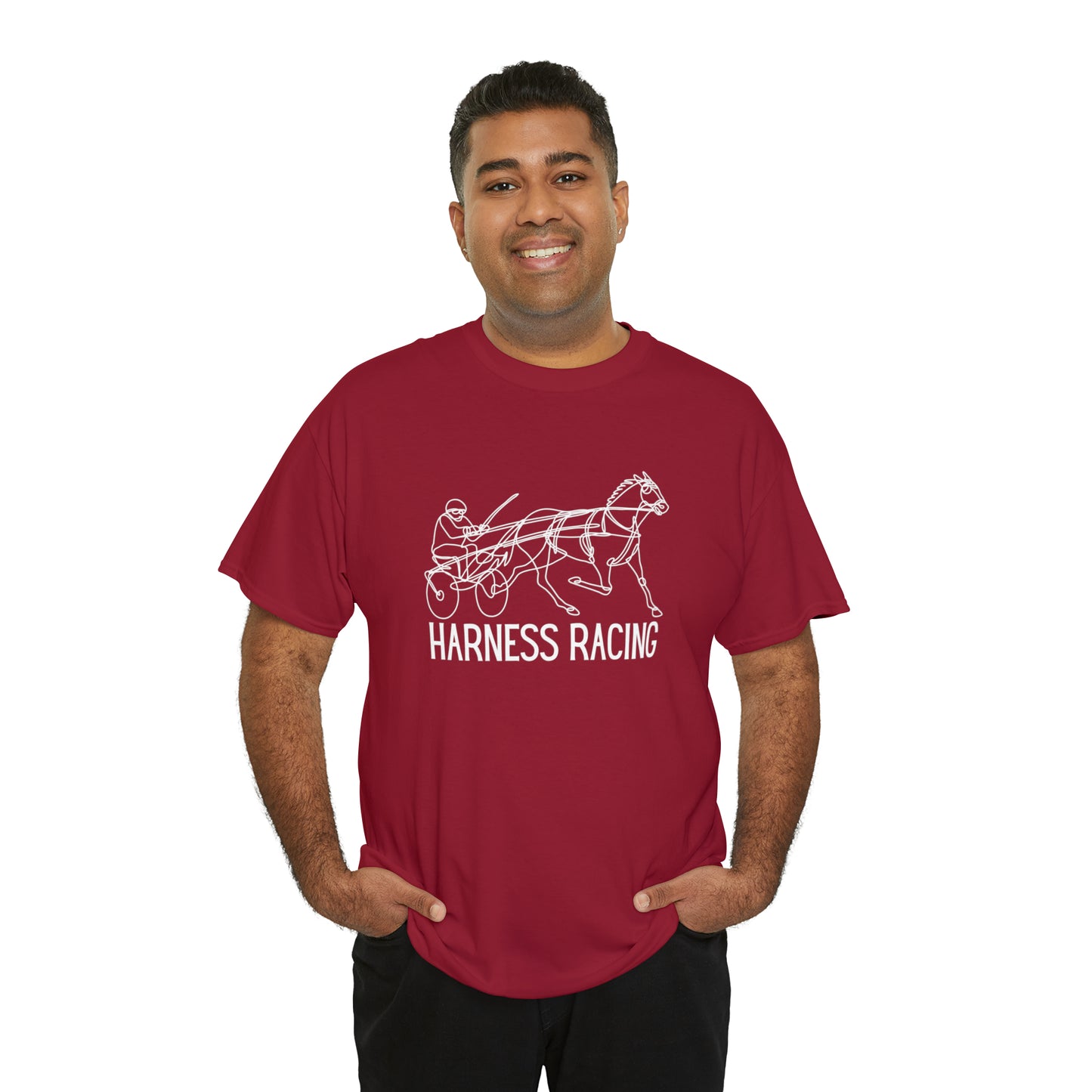 Harness Racing. Standardbred Horse. Sulky Horse. Unisex Heavy Cotton Tee
