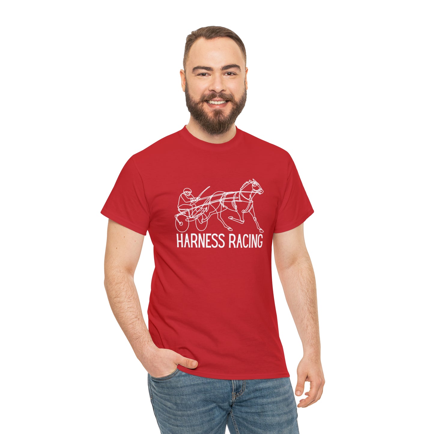 Harness Racing. Standardbred Horse. Sulky Horse. Unisex Heavy Cotton Tee
