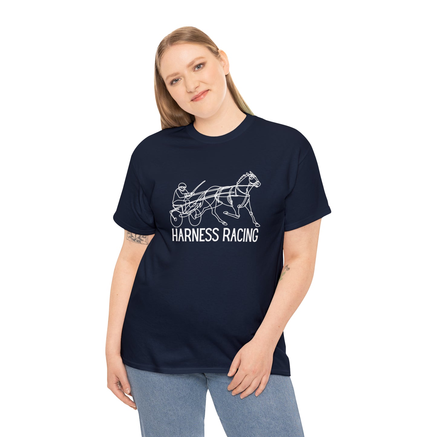 Harness Racing. Standardbred Horse. Sulky Horse. Unisex Heavy Cotton Tee