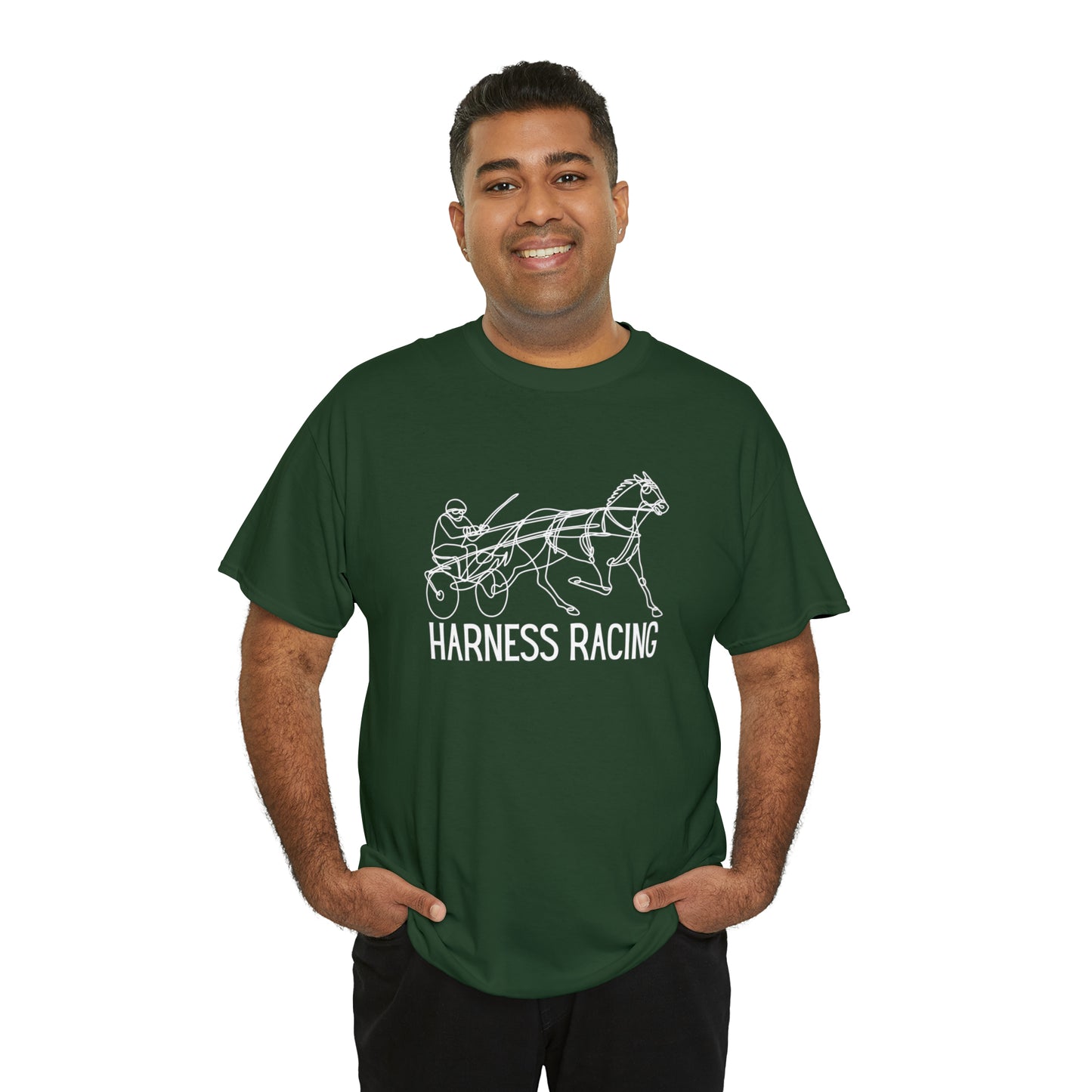 Harness Racing. Standardbred Horse. Sulky Horse. Unisex Heavy Cotton Tee