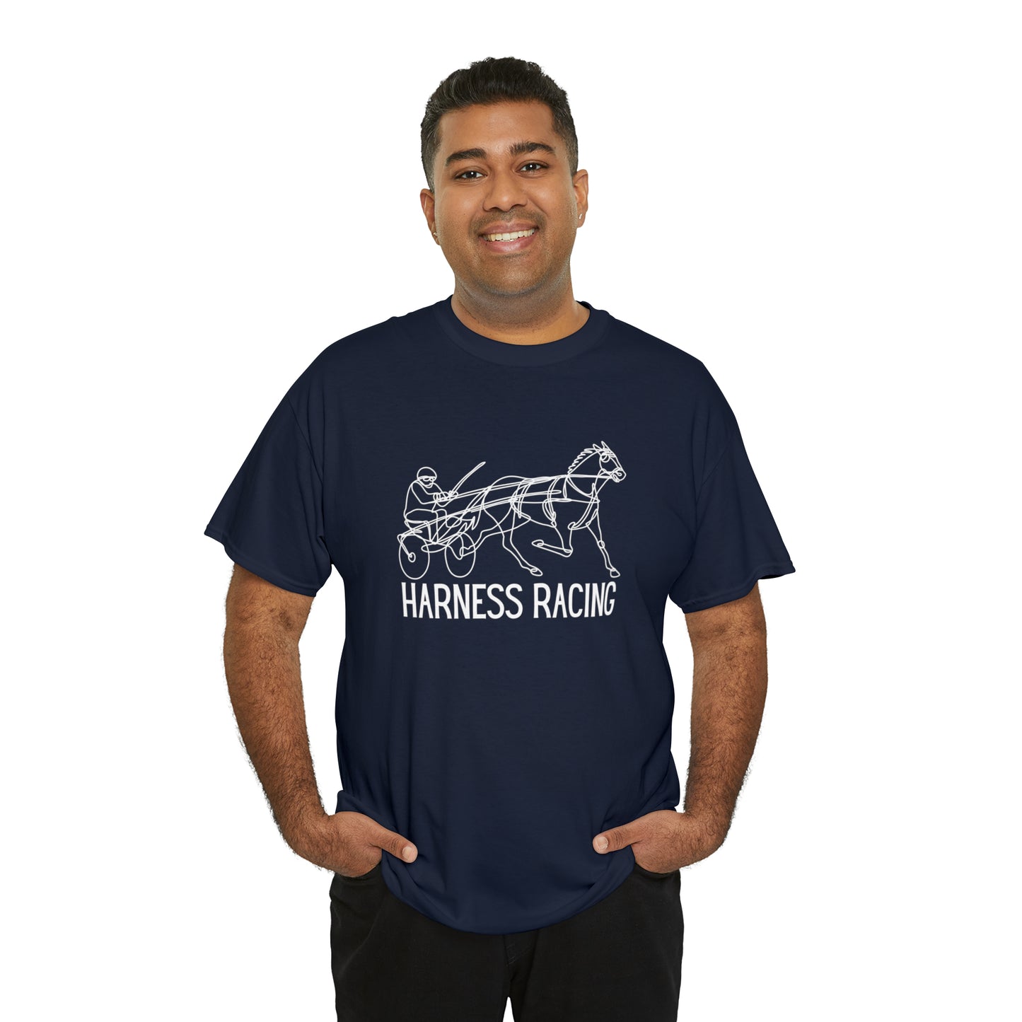 Harness Racing. Standardbred Horse. Sulky Horse. Unisex Heavy Cotton Tee