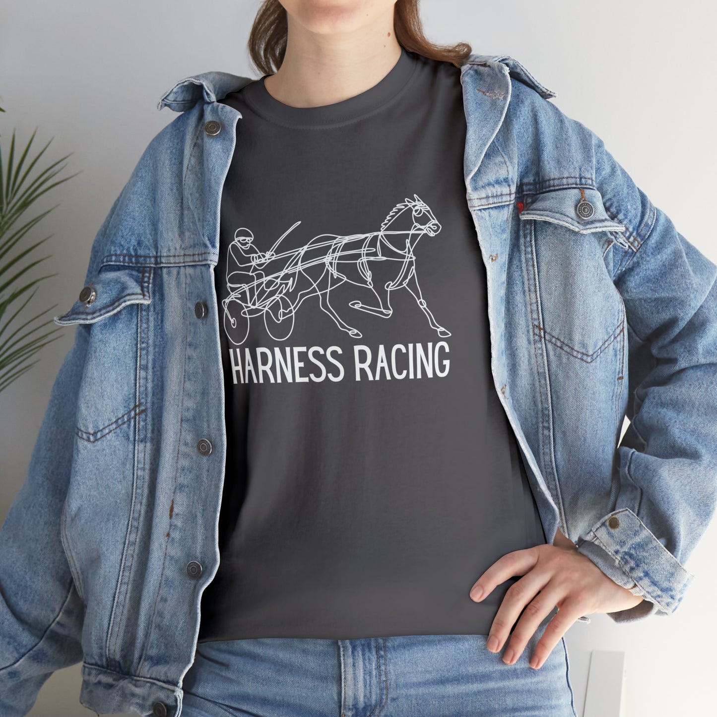 Harness Racing. Standardbred Horse. Sulky Horse. Unisex Heavy Cotton Tee