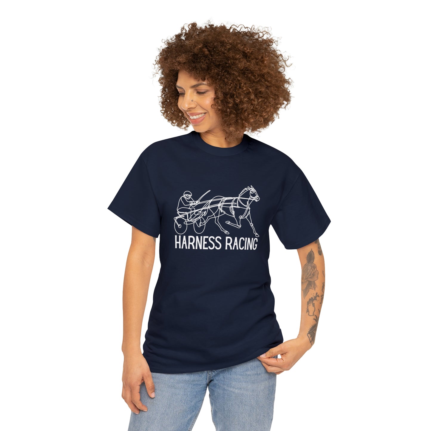 Harness Racing. Standardbred Horse. Sulky Horse. Unisex Heavy Cotton Tee