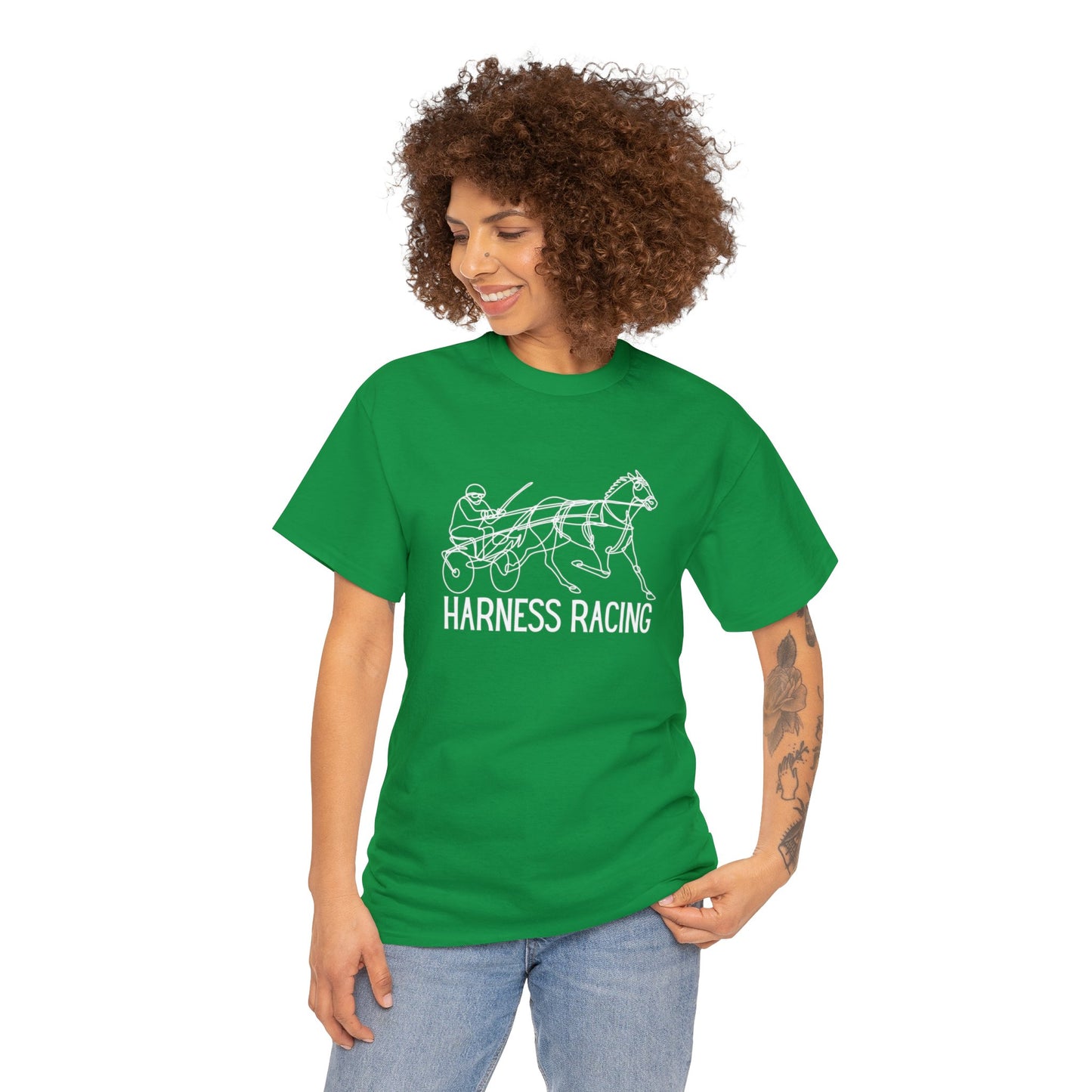 Harness Racing. Standardbred Horse. Sulky Horse. Unisex Heavy Cotton Tee