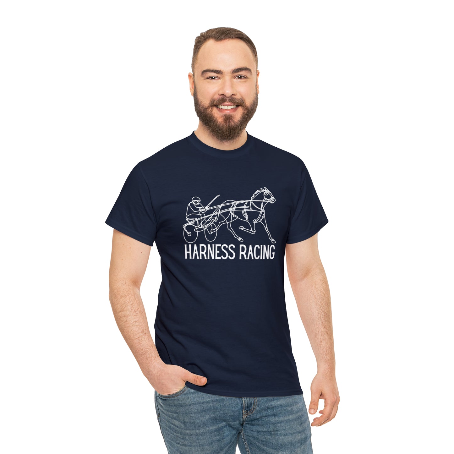Harness Racing. Standardbred Horse. Sulky Horse. Unisex Heavy Cotton Tee