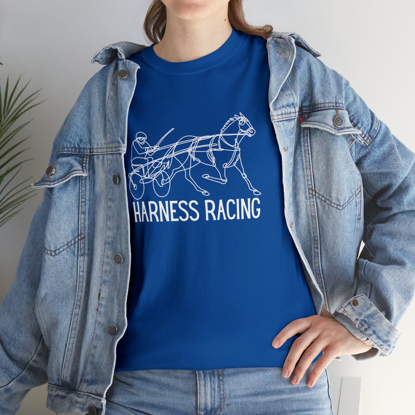 Harness Racing. Standardbred Horse. Sulky Horse. Unisex Heavy Cotton Tee