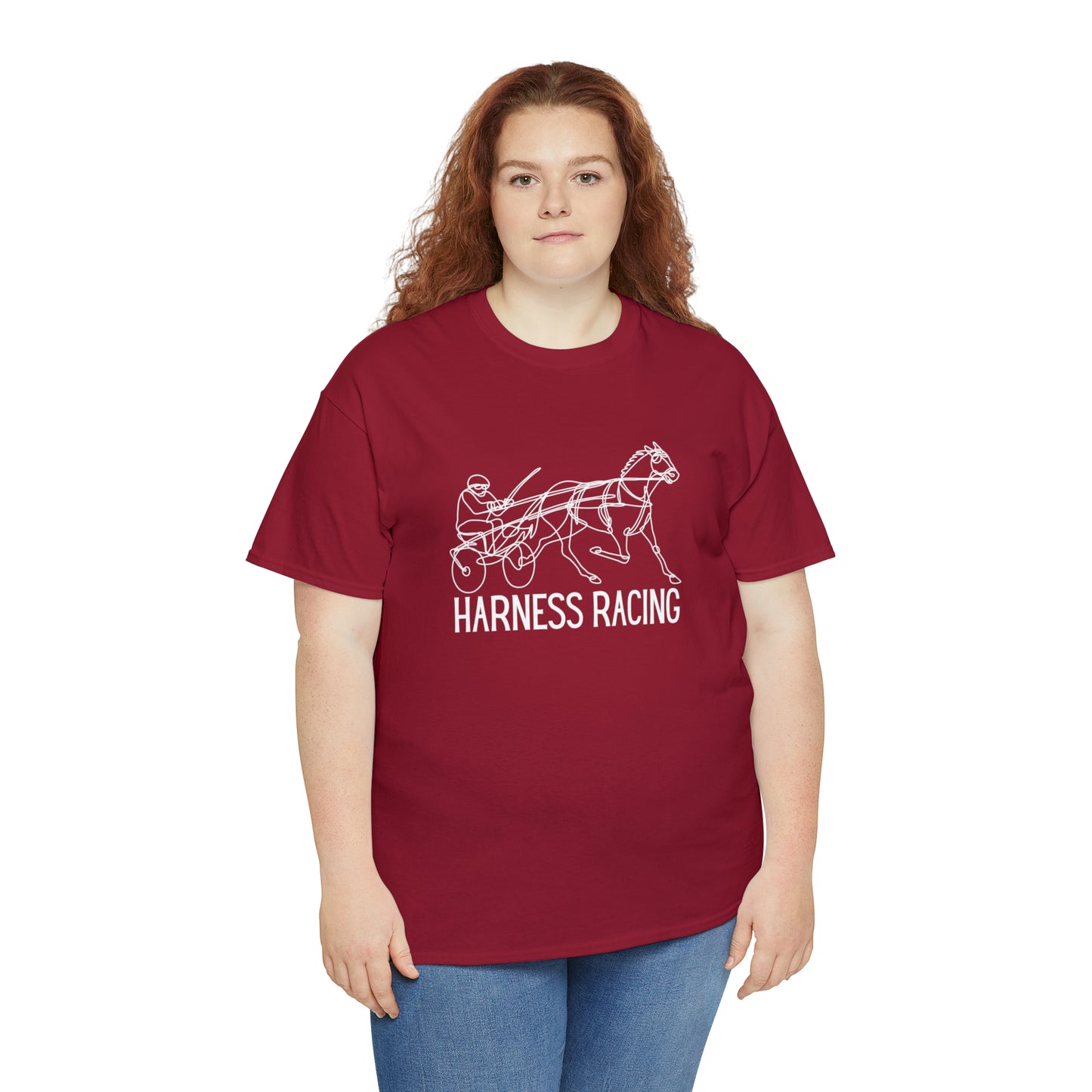 Harness Racing. Standardbred Horse. Sulky Horse. Unisex Heavy Cotton Tee
