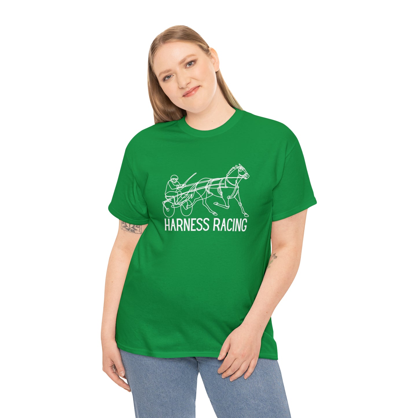 Harness Racing. Standardbred Horse. Sulky Horse. Unisex Heavy Cotton Tee
