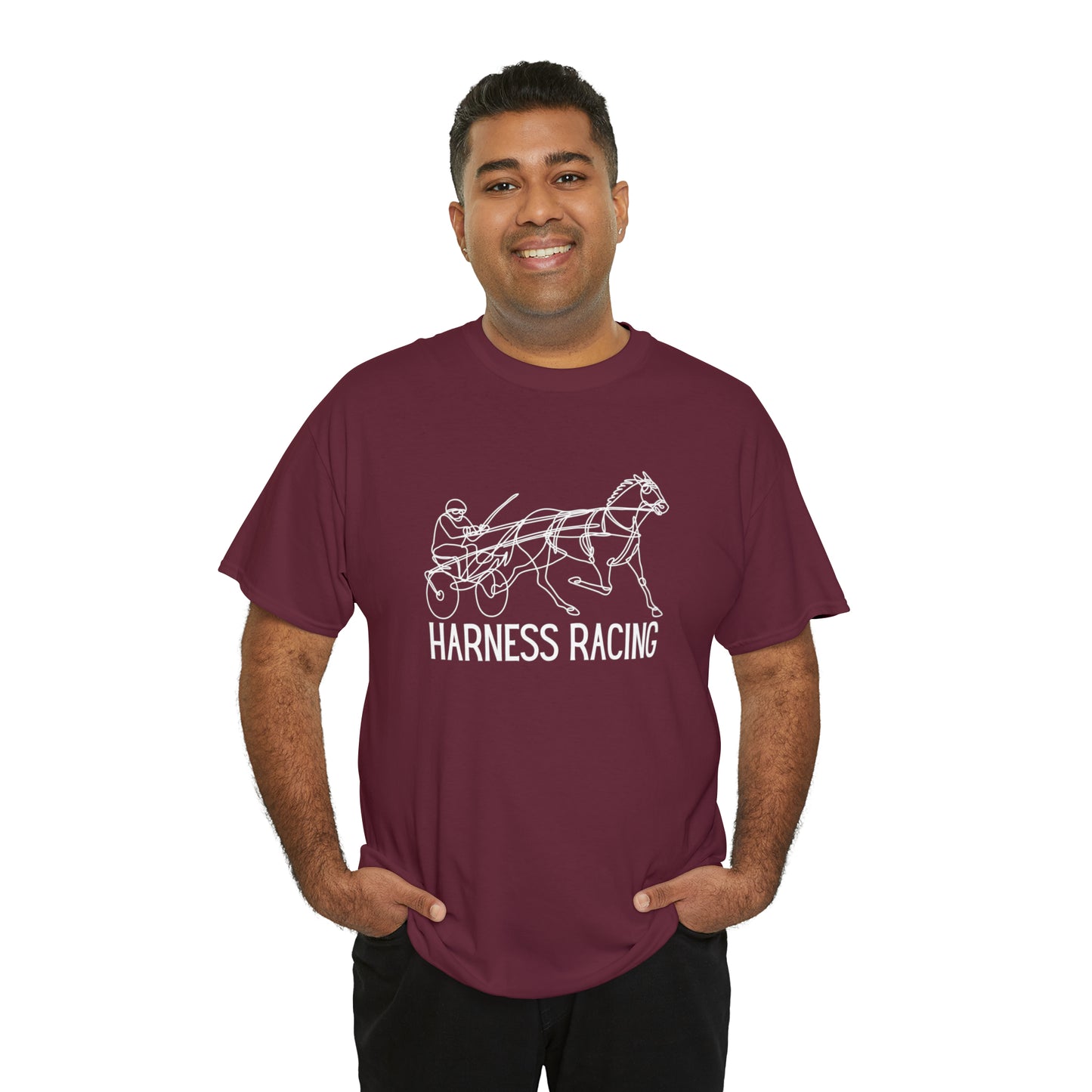 Harness Racing. Standardbred Horse. Sulky Horse. Unisex Heavy Cotton Tee