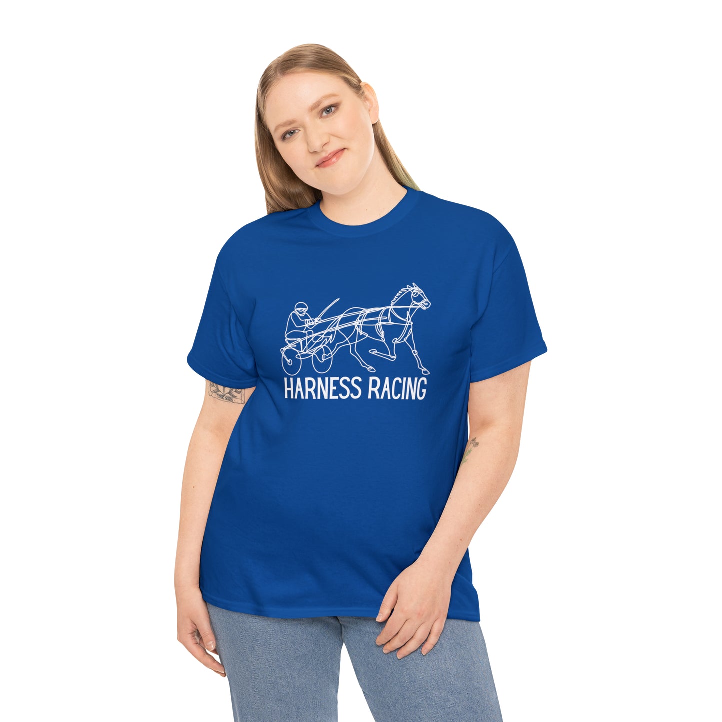 Harness Racing. Standardbred Horse. Sulky Horse. Unisex Heavy Cotton Tee