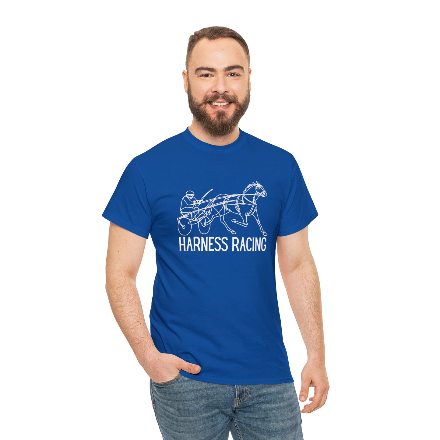 Harness Racing. Standardbred Horse. Sulky Horse. Unisex Heavy Cotton Tee