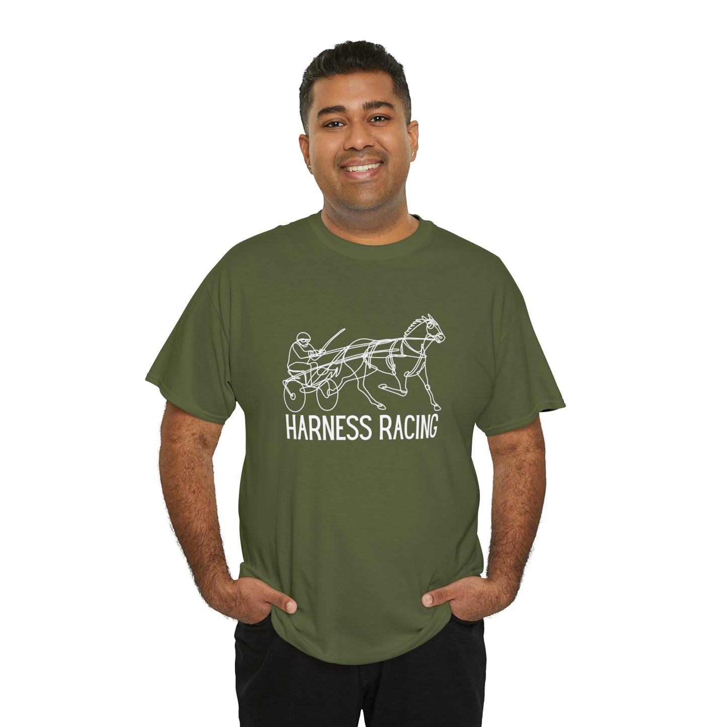 Harness Racing. Standardbred Horse. Sulky Horse. Unisex Heavy Cotton Tee