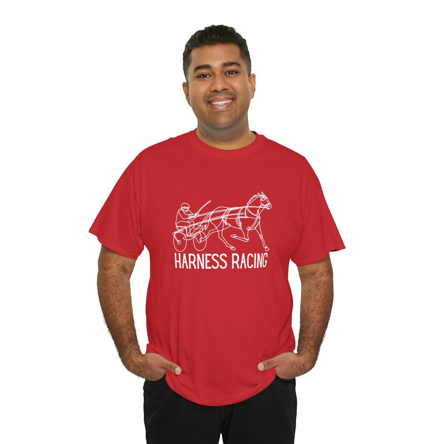 Harness Racing. Standardbred Horse. Sulky Horse. Unisex Heavy Cotton Tee