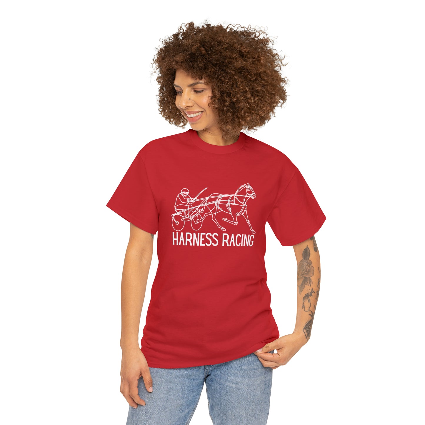 Harness Racing. Standardbred Horse. Sulky Horse. Unisex Heavy Cotton Tee