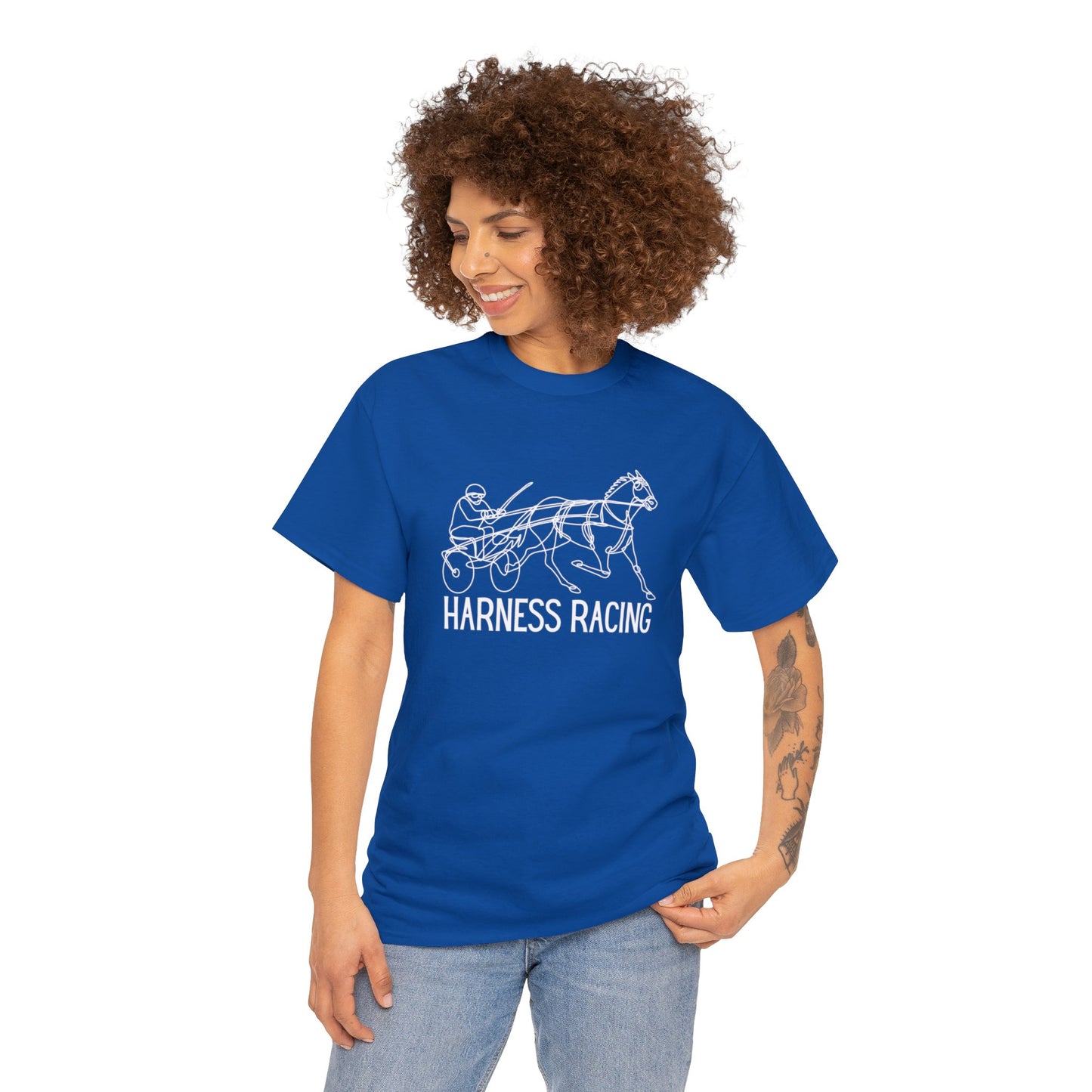 Harness Racing. Standardbred Horse. Sulky Horse. Unisex Heavy Cotton Tee