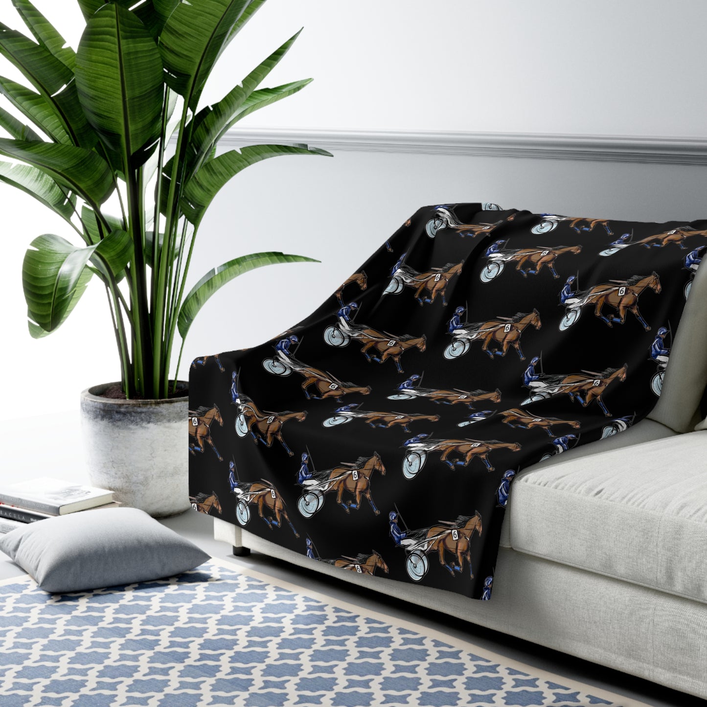 Harness Racing. Standardbred. Sulky Racing. Sherpa Fleece Blanket
