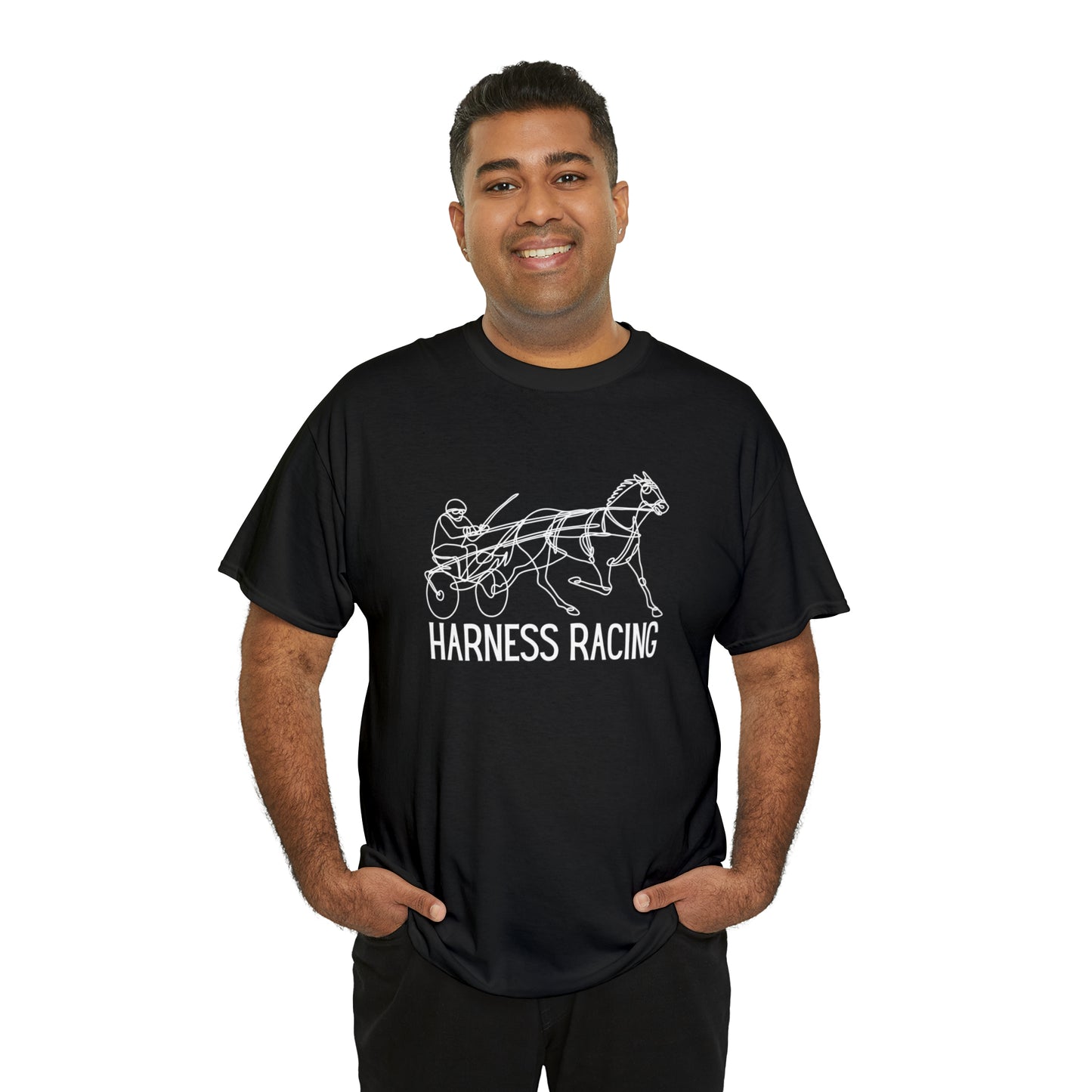 Harness Racing. Standardbred Horse. Sulky Horse. Unisex Heavy Cotton Tee