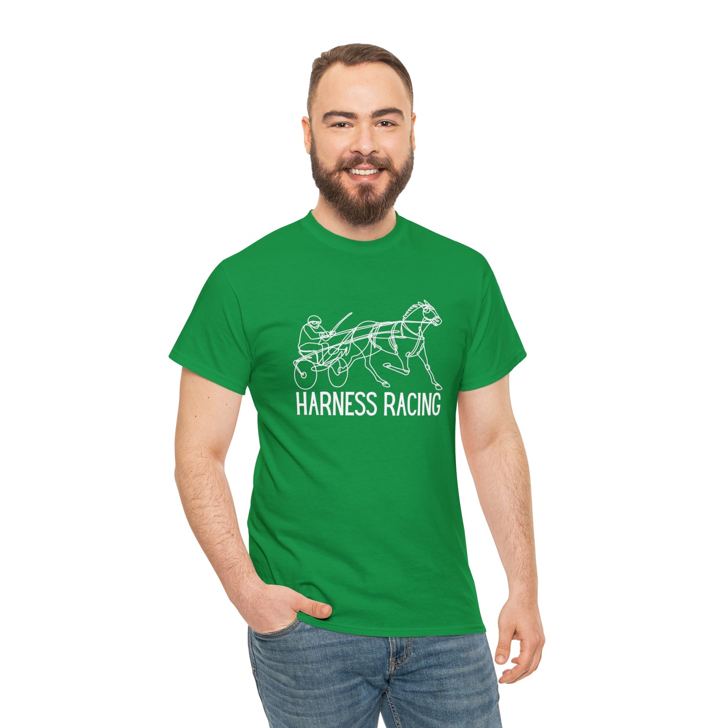 Harness Racing. Standardbred Horse. Sulky Horse. Unisex Heavy Cotton Tee