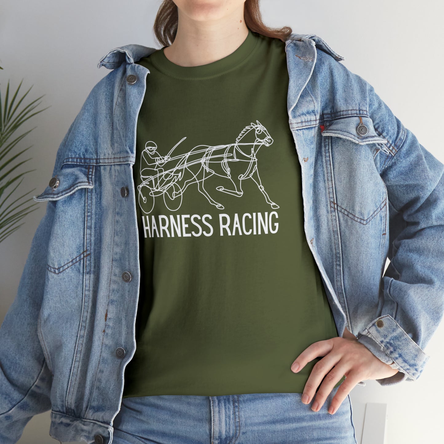 Harness Racing. Standardbred Horse. Sulky Horse. Unisex Heavy Cotton Tee