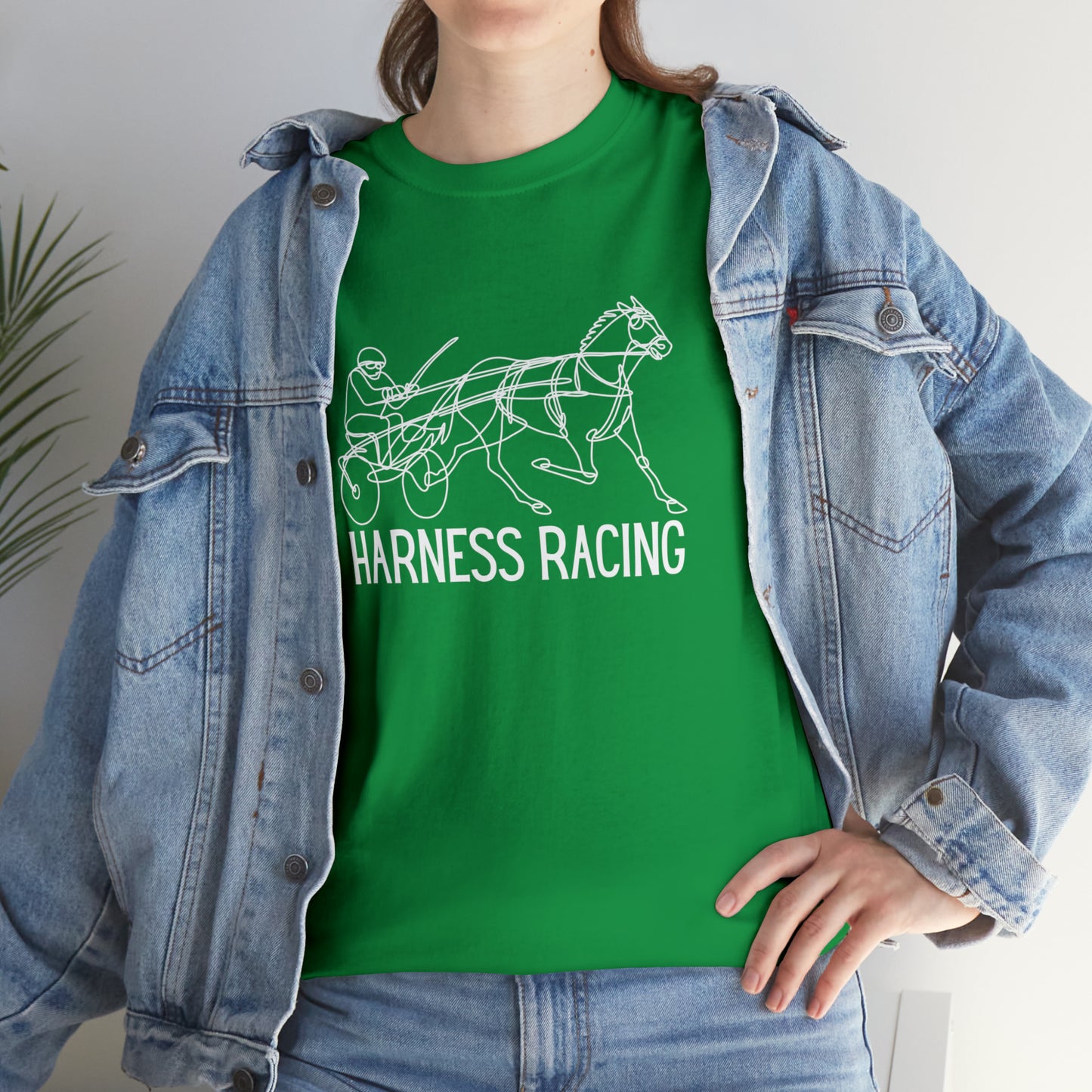 Harness Racing. Standardbred Horse. Sulky Horse. Unisex Heavy Cotton Tee