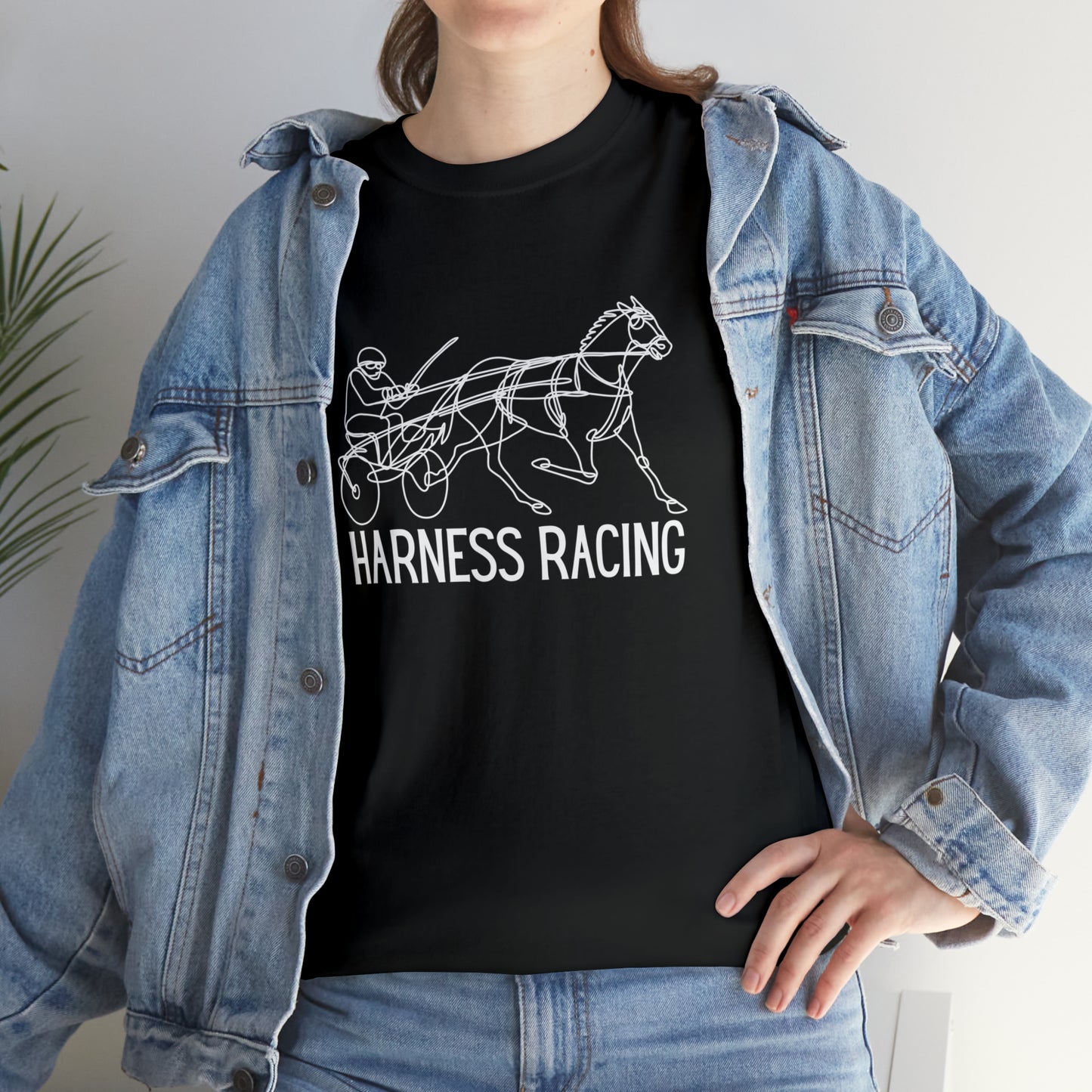 Harness Racing. Standardbred Horse. Sulky Horse. Unisex Heavy Cotton Tee