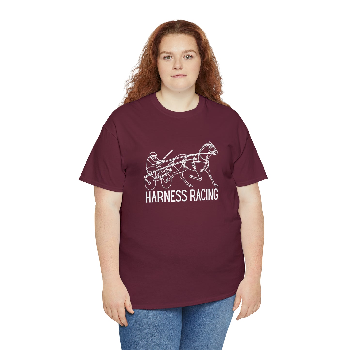 Harness Racing. Standardbred Horse. Sulky Horse. Unisex Heavy Cotton Tee