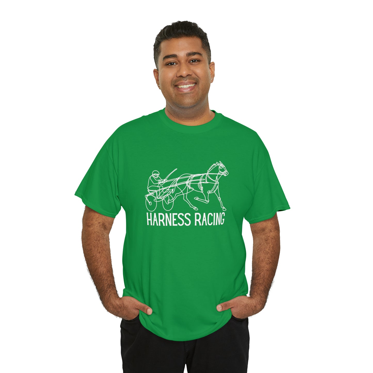 Harness Racing. Standardbred Horse. Sulky Horse. Unisex Heavy Cotton Tee