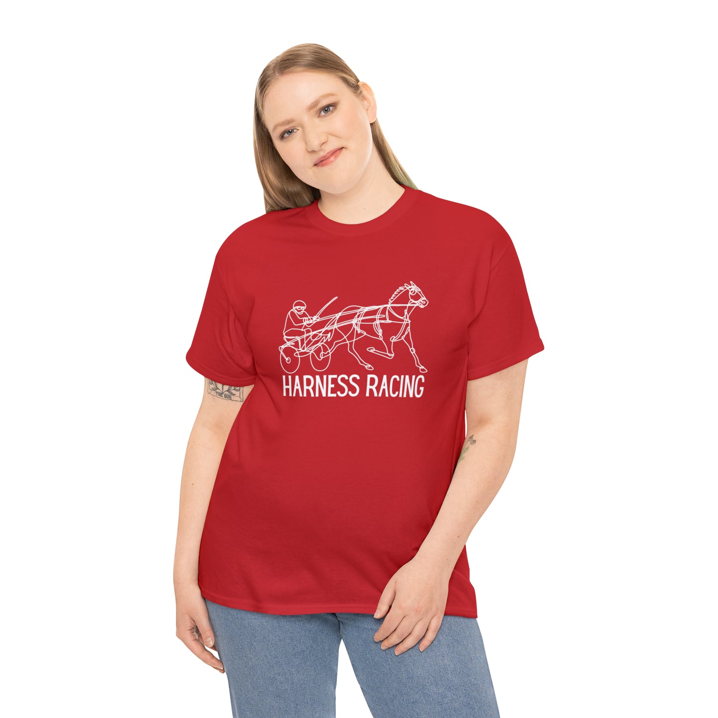 Harness Racing. Standardbred Horse. Sulky Horse. Unisex Heavy Cotton Tee