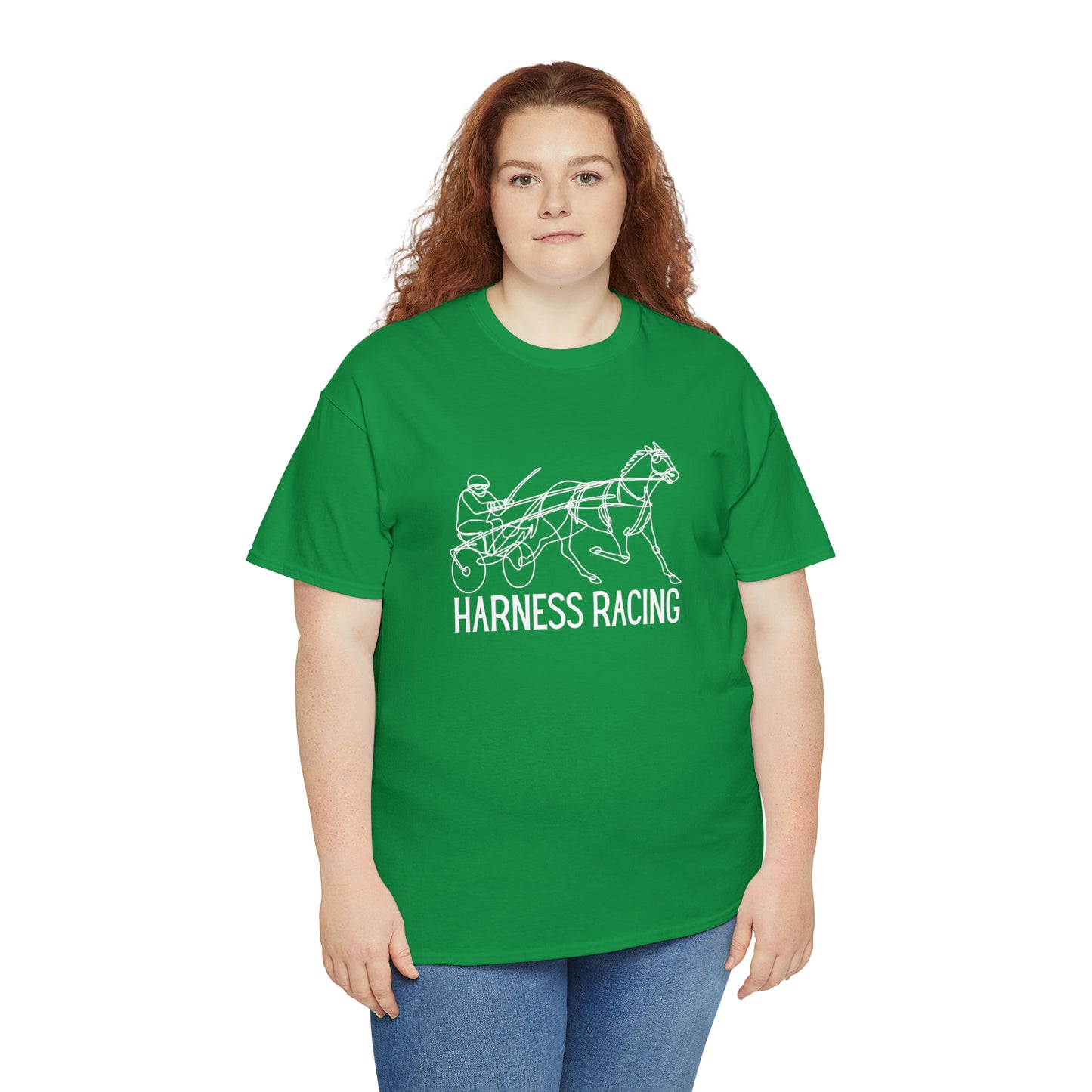 Harness Racing. Standardbred Horse. Sulky Horse. Unisex Heavy Cotton Tee