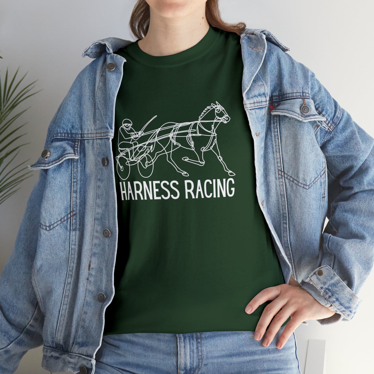 Harness Racing. Standardbred Horse. Sulky Horse. Unisex Heavy Cotton Tee