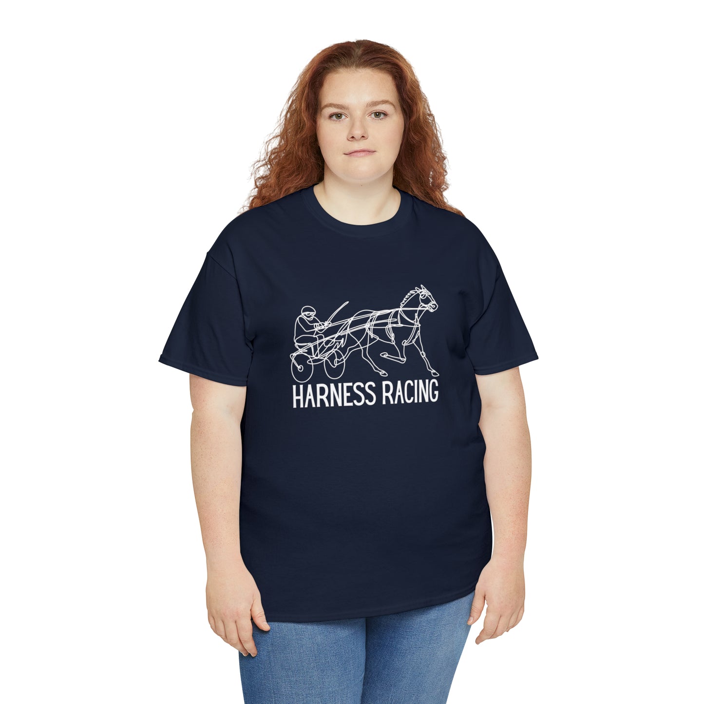 Harness Racing. Standardbred Horse. Sulky Horse. Unisex Heavy Cotton Tee