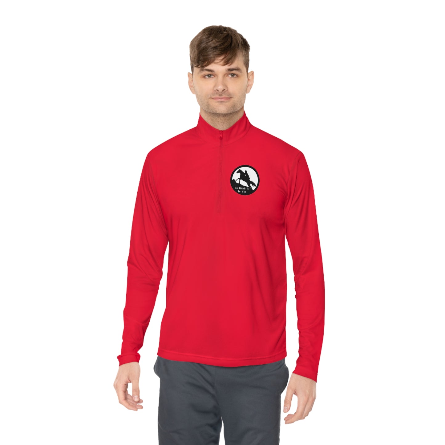 To Finish Is to Win. Endurance rider Unisex Quarter-Zip Pullover
