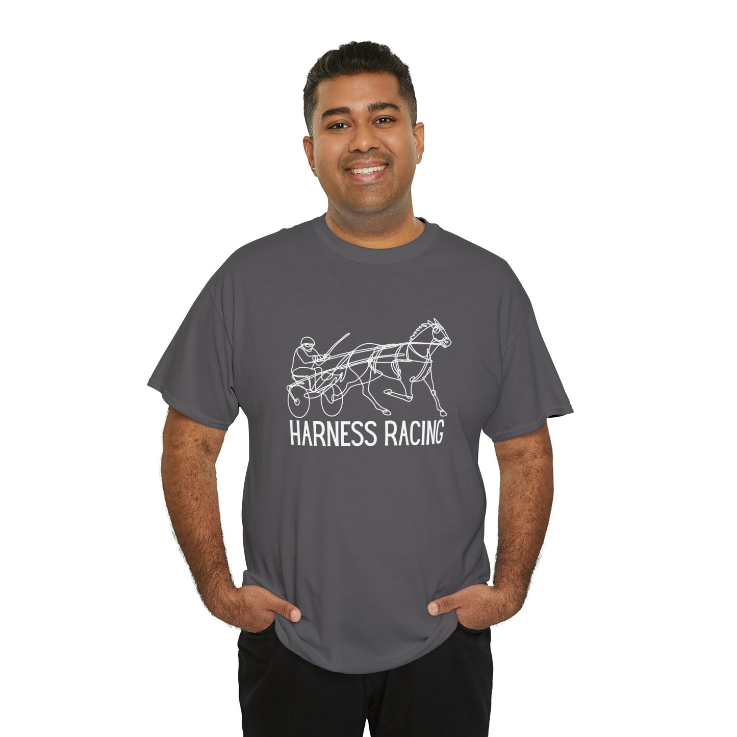 Harness Racing. Standardbred Horse. Sulky Horse. Unisex Heavy Cotton Tee