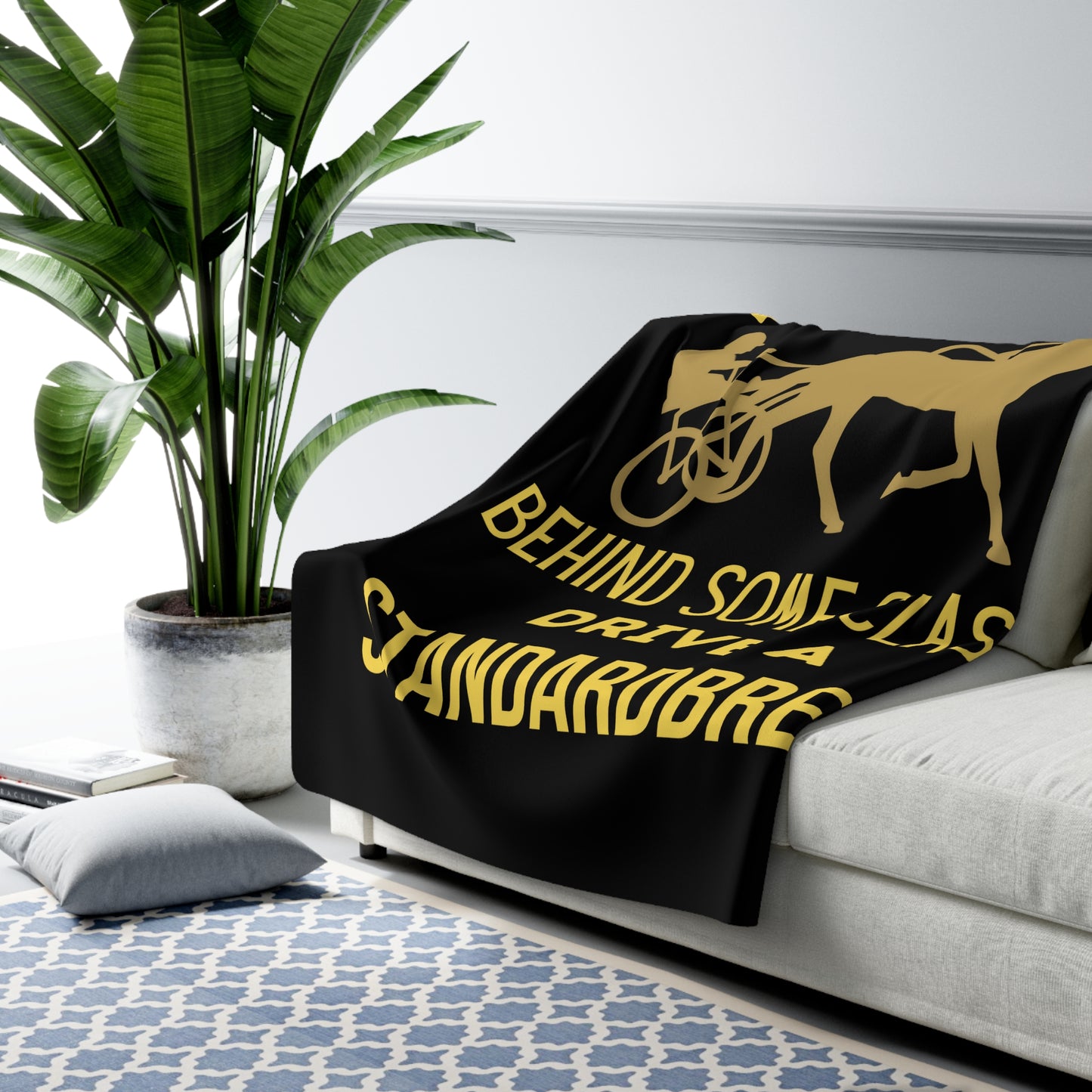 Drive a Standardbred. Harness Racing. Standardbred. Sulky Racing. Sherpa Fleece Blanket