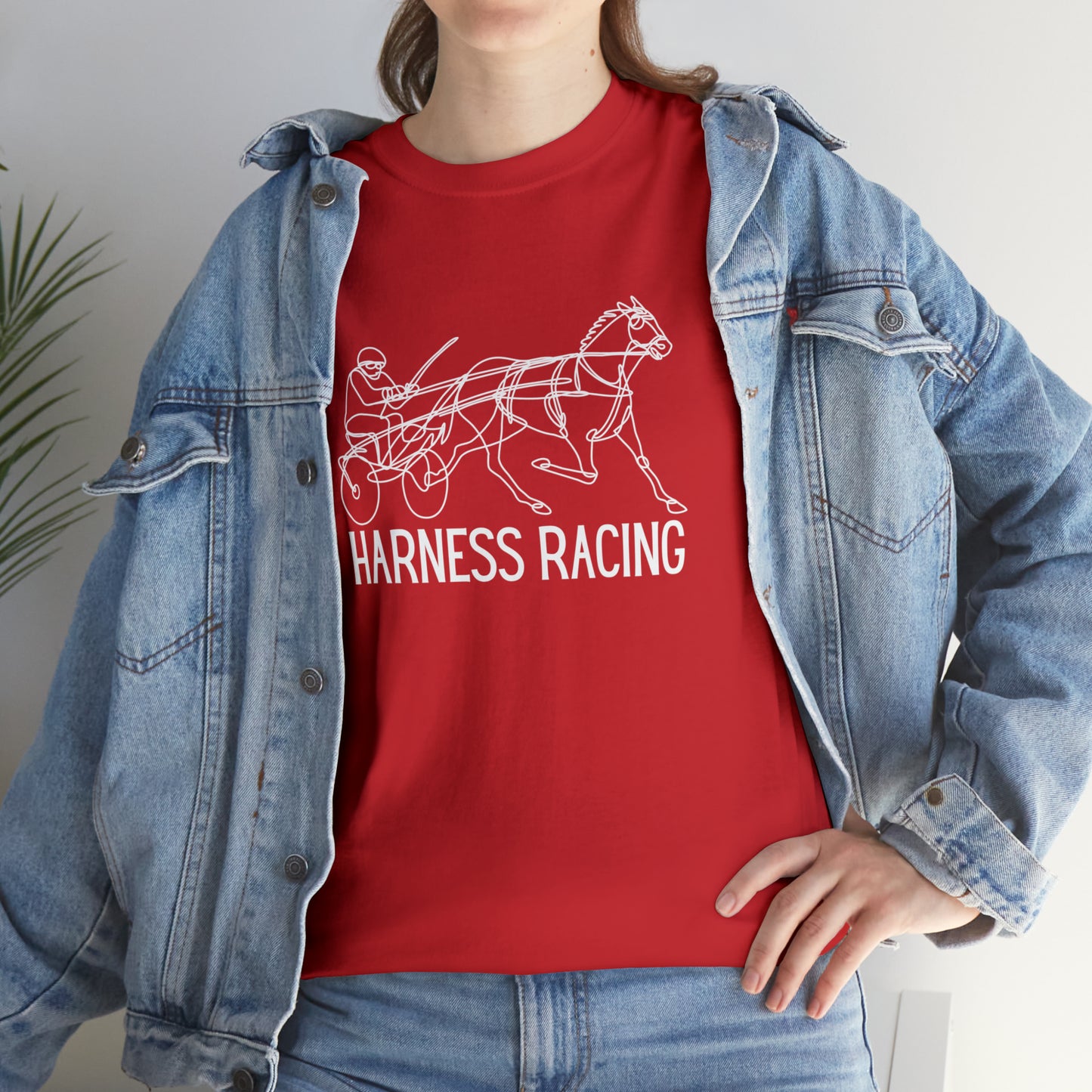 Harness Racing. Standardbred Horse. Sulky Horse. Unisex Heavy Cotton Tee