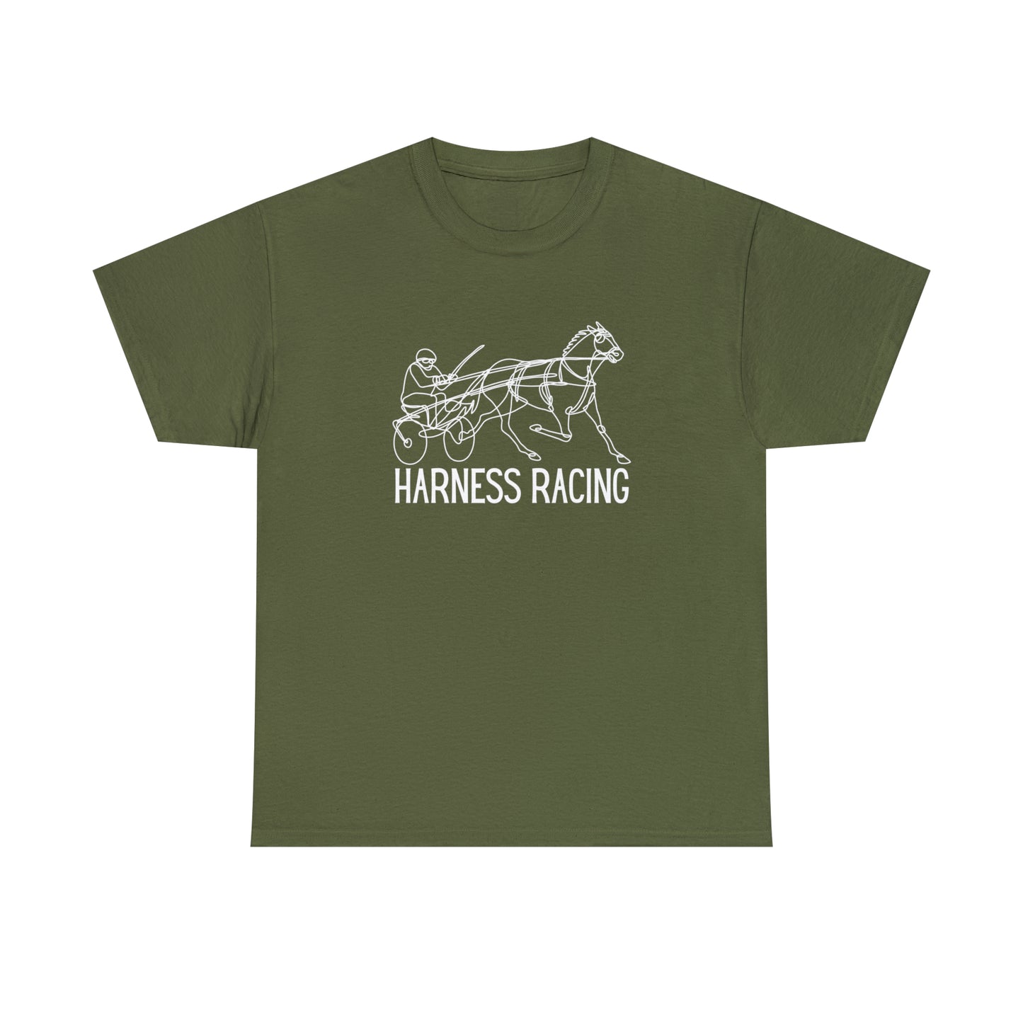 Harness Racing. Standardbred Horse. Sulky Horse. Unisex Heavy Cotton Tee