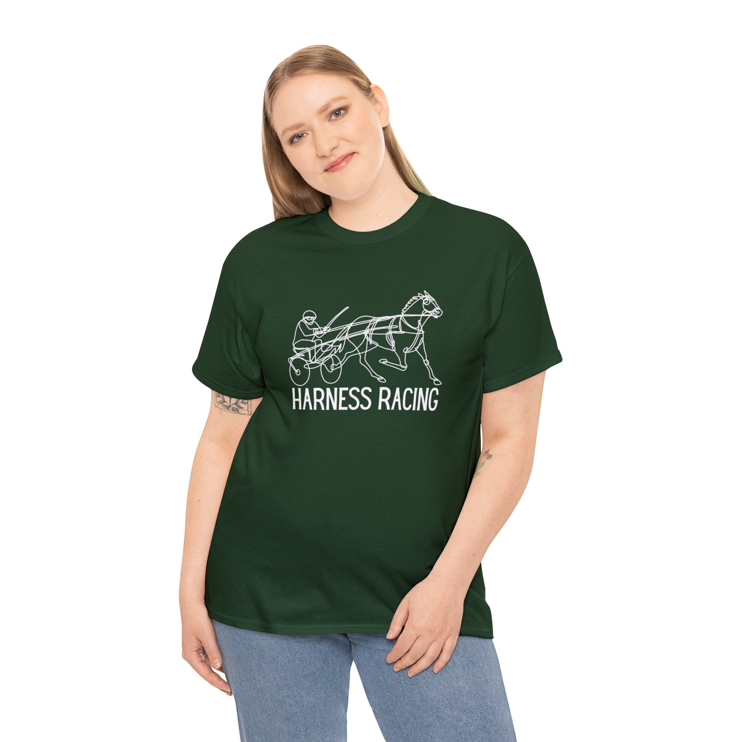Harness Racing. Standardbred Horse. Sulky Horse. Unisex Heavy Cotton Tee