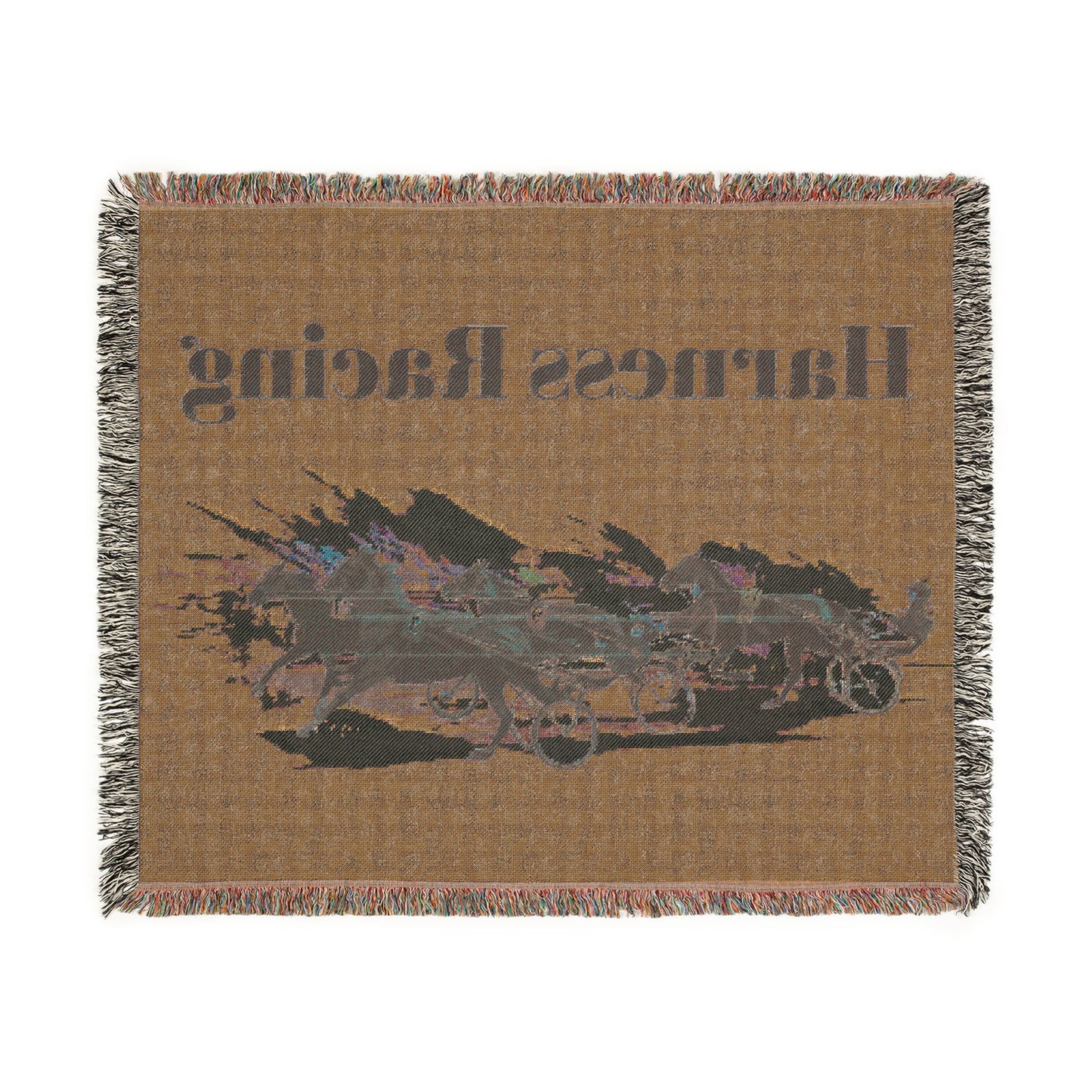 Harness Racing Throw Blanket, Standardbred Horse Sulky Horse Racing Gift, Horse Lover Home Decor, Horse Racing