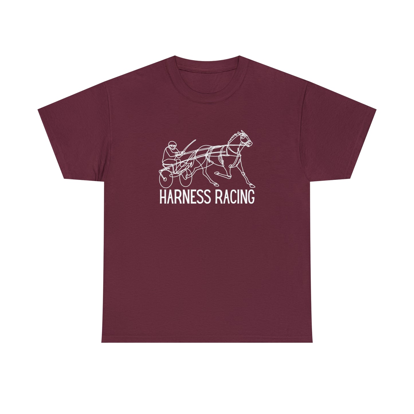 Harness Racing. Standardbred Horse. Sulky Horse. Unisex Heavy Cotton Tee