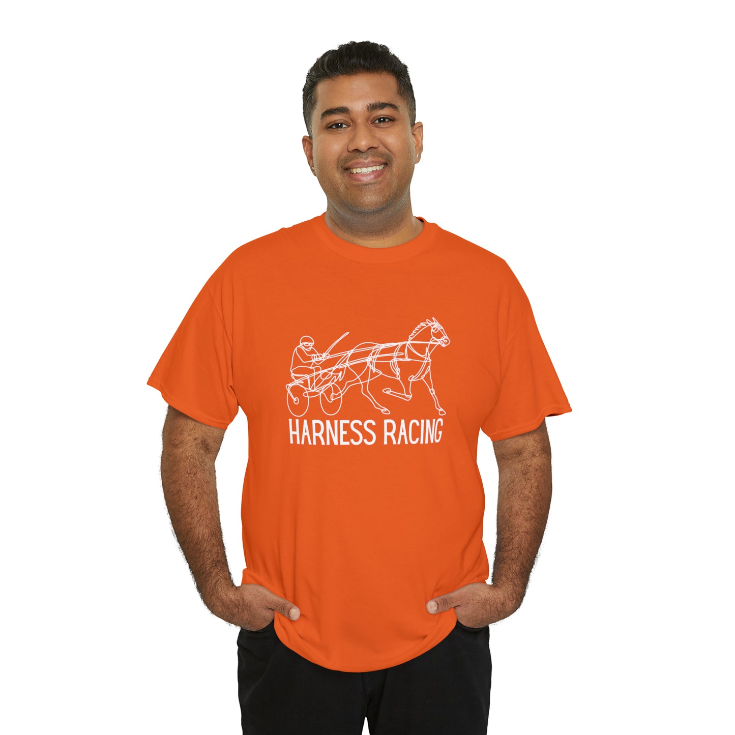 Harness Racing. Standardbred Horse. Sulky Horse. Unisex Heavy Cotton Tee