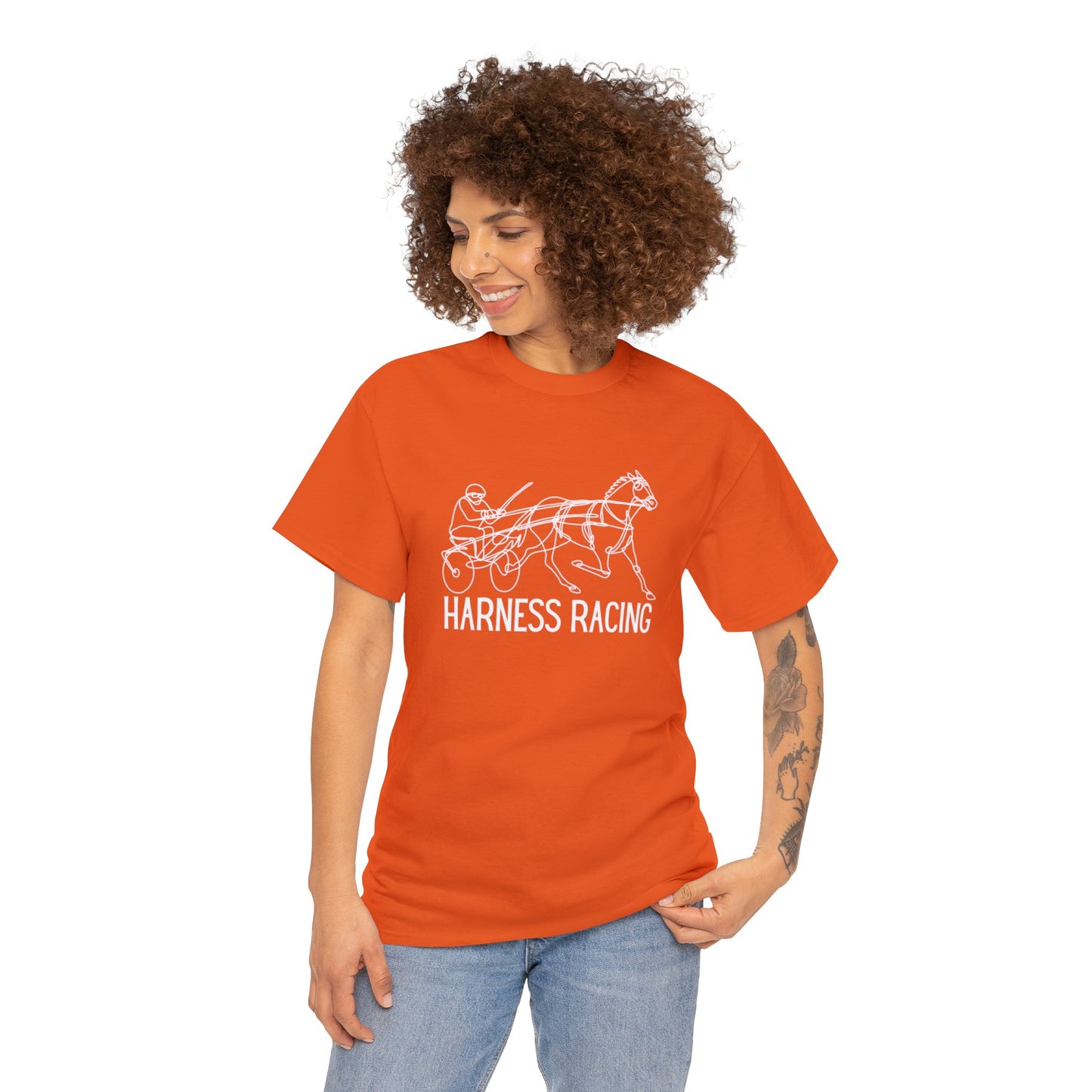 Harness Racing. Standardbred Horse. Sulky Horse. Unisex Heavy Cotton Tee