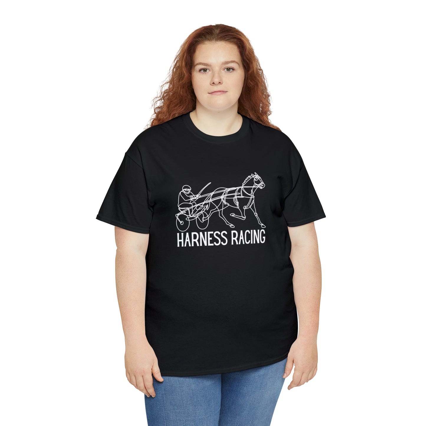 Harness Racing. Standardbred Horse. Sulky Horse. Unisex Heavy Cotton Tee
