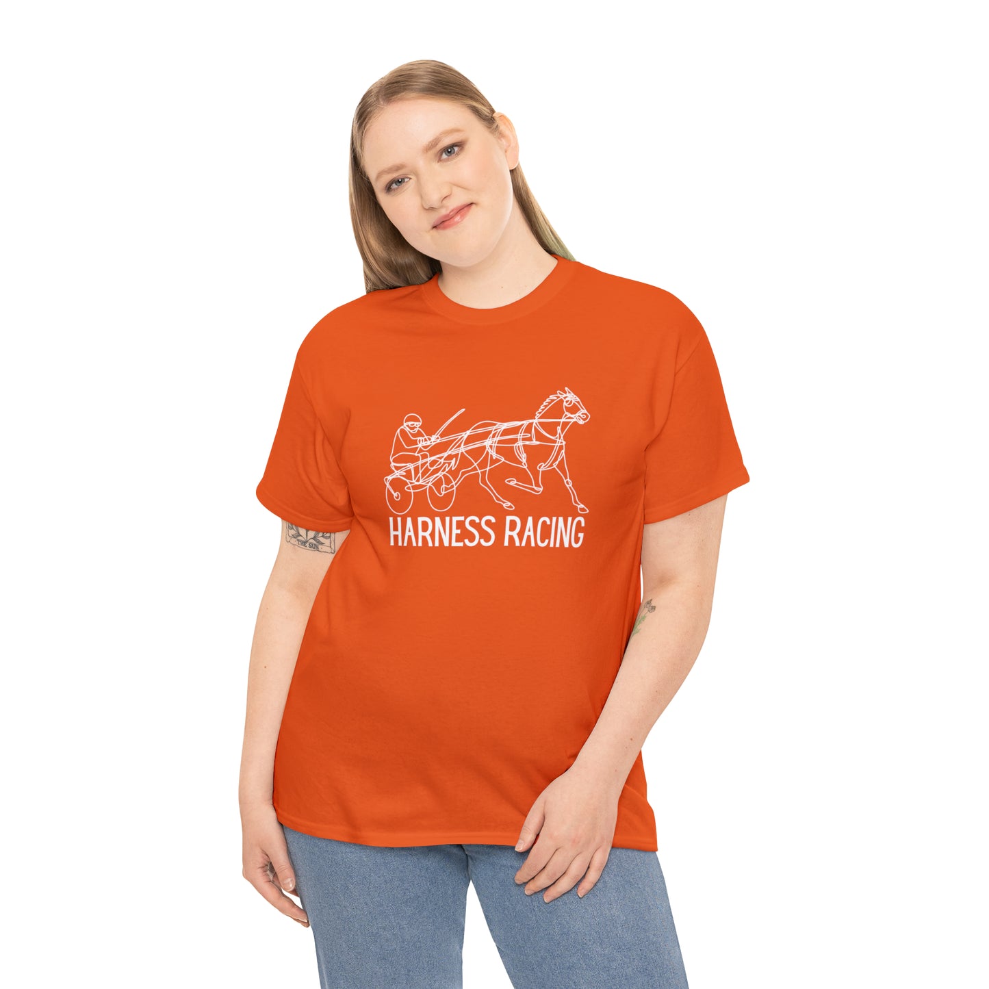 Harness Racing. Standardbred Horse. Sulky Horse. Unisex Heavy Cotton Tee