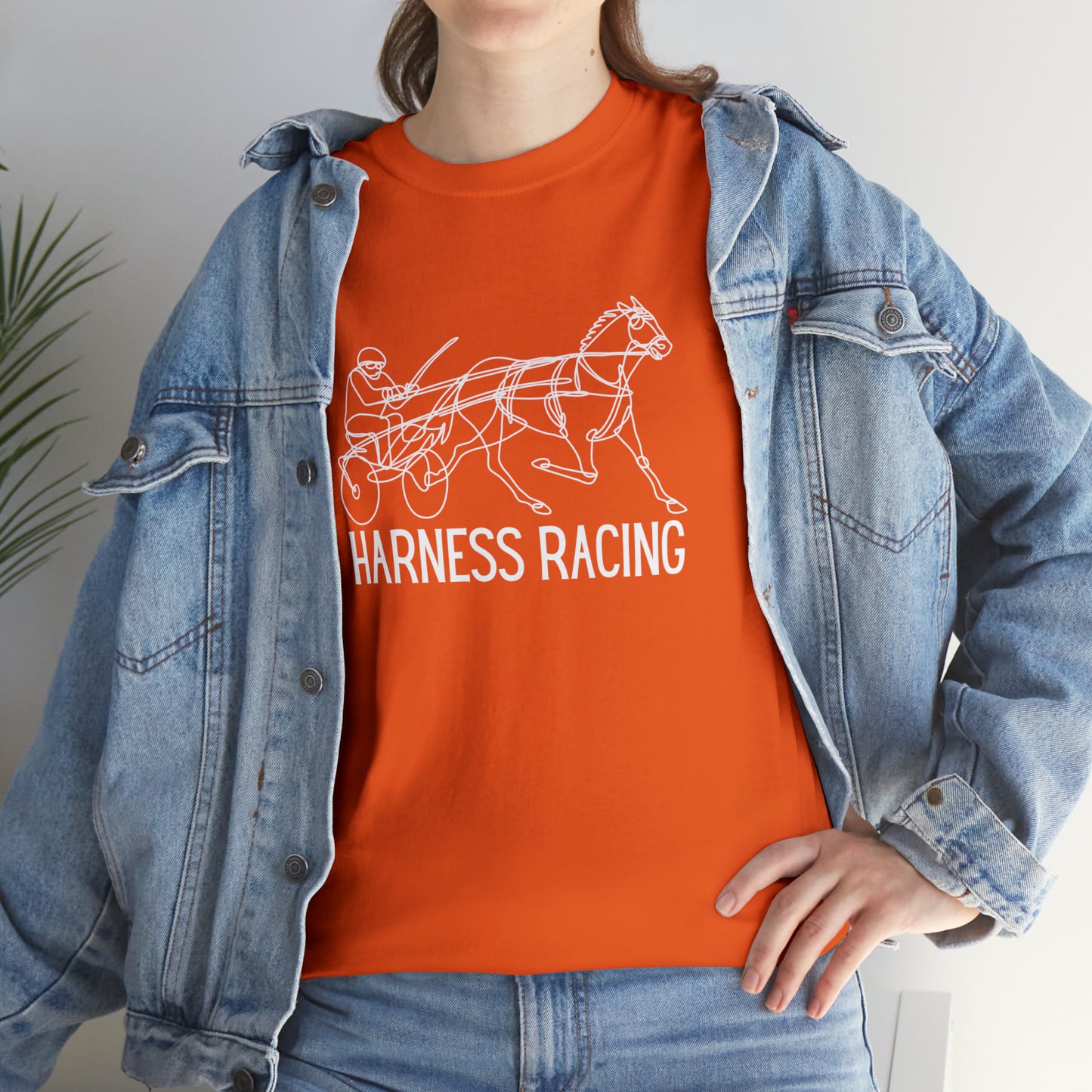 Harness Racing. Standardbred Horse. Sulky Horse. Unisex Heavy Cotton Tee