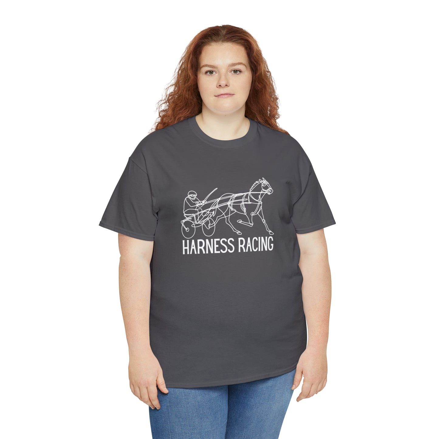 Harness Racing. Standardbred Horse. Sulky Horse. Unisex Heavy Cotton Tee