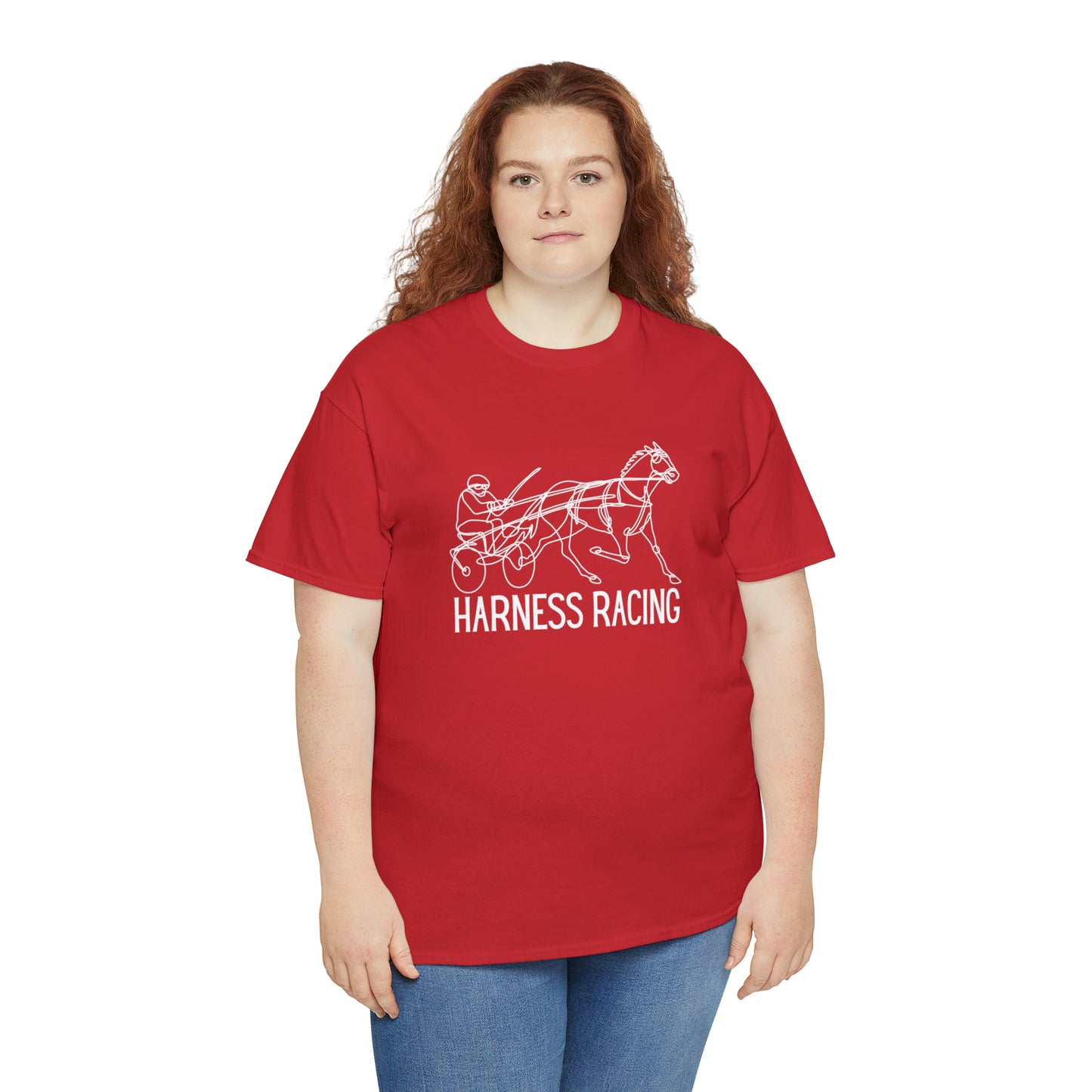 Harness Racing. Standardbred Horse. Sulky Horse. Unisex Heavy Cotton Tee