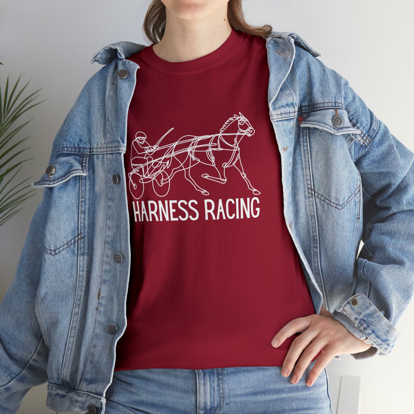 Harness Racing. Standardbred Horse. Sulky Horse. Unisex Heavy Cotton Tee