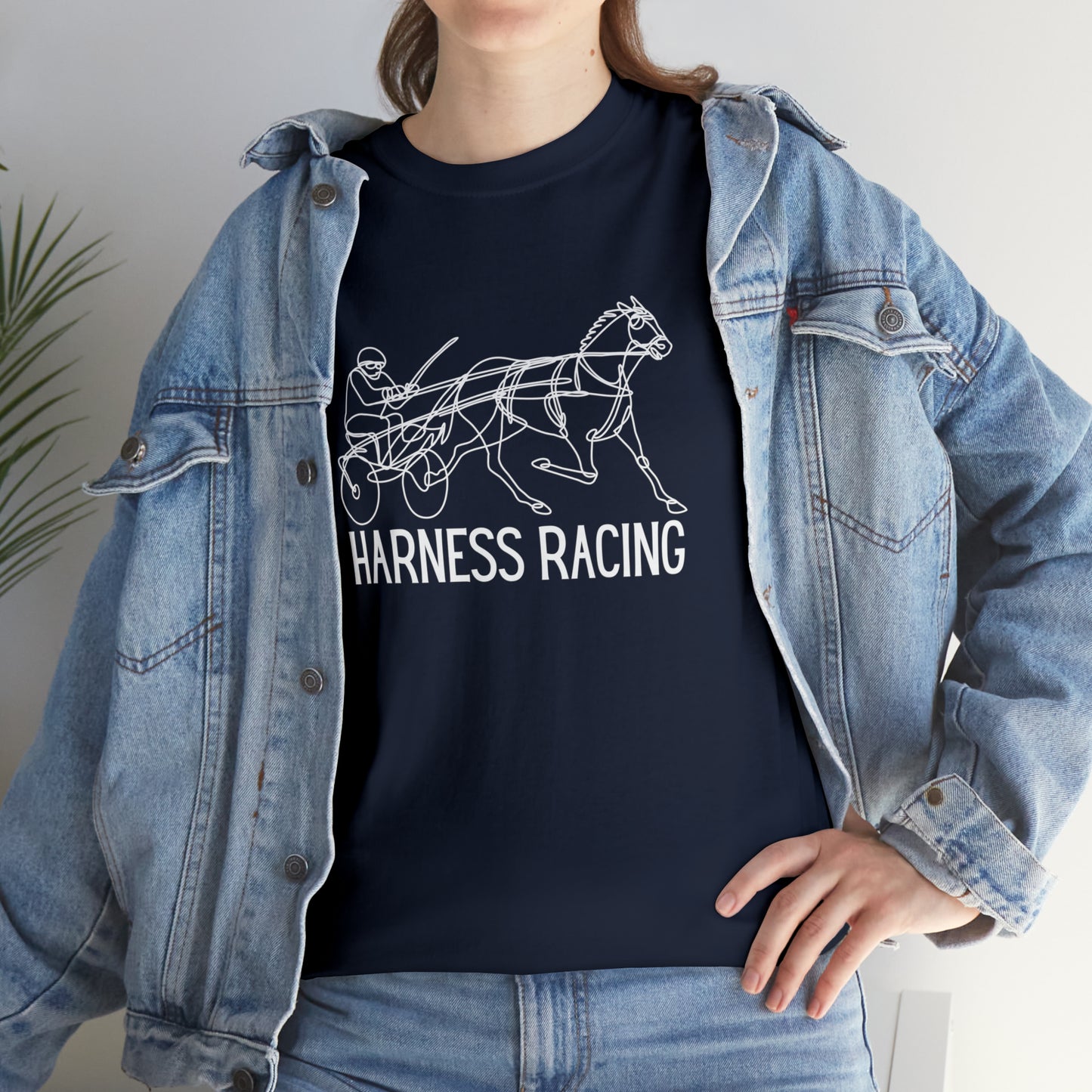 Harness Racing. Standardbred Horse. Sulky Horse. Unisex Heavy Cotton Tee