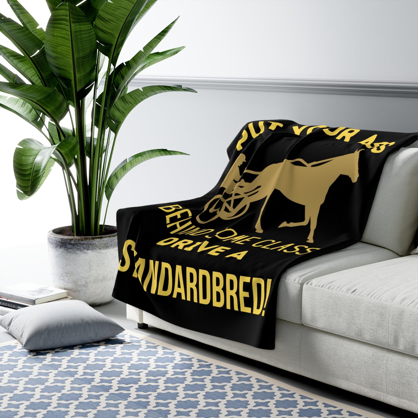 Drive a Standardbred. Harness Racing. Standardbred. Sulky Racing. Sherpa Fleece Blanket