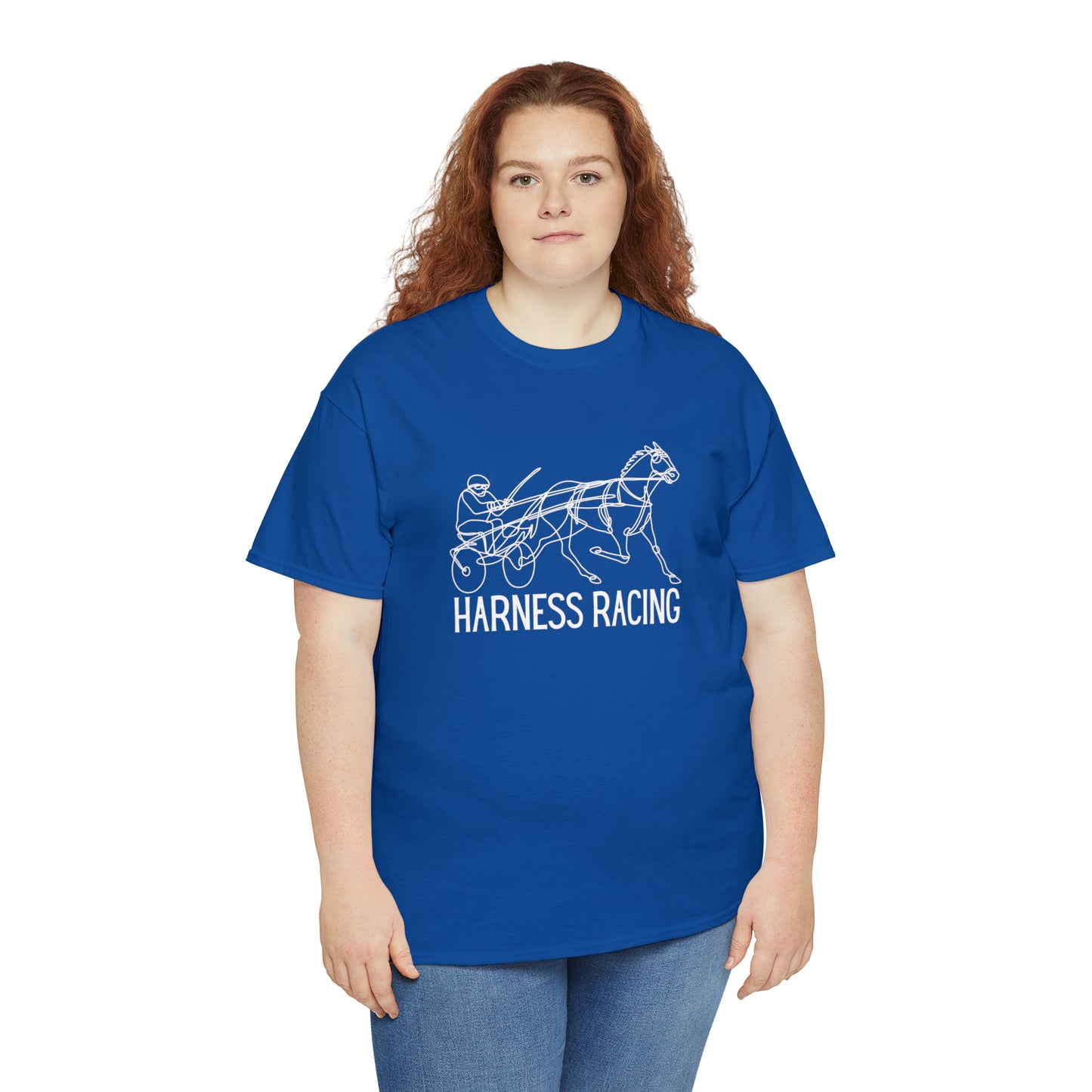 Harness Racing. Standardbred Horse. Sulky Horse. Unisex Heavy Cotton Tee